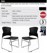 Zing Chair Range And Specifications